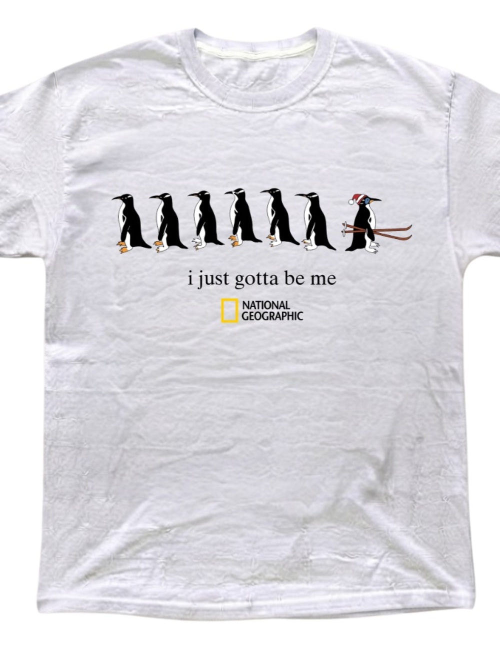 National Geographic 'I Just Gotta Be Me' Penguin Graphic Tee - White
